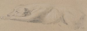 Studie van een slapende hond door James Ward